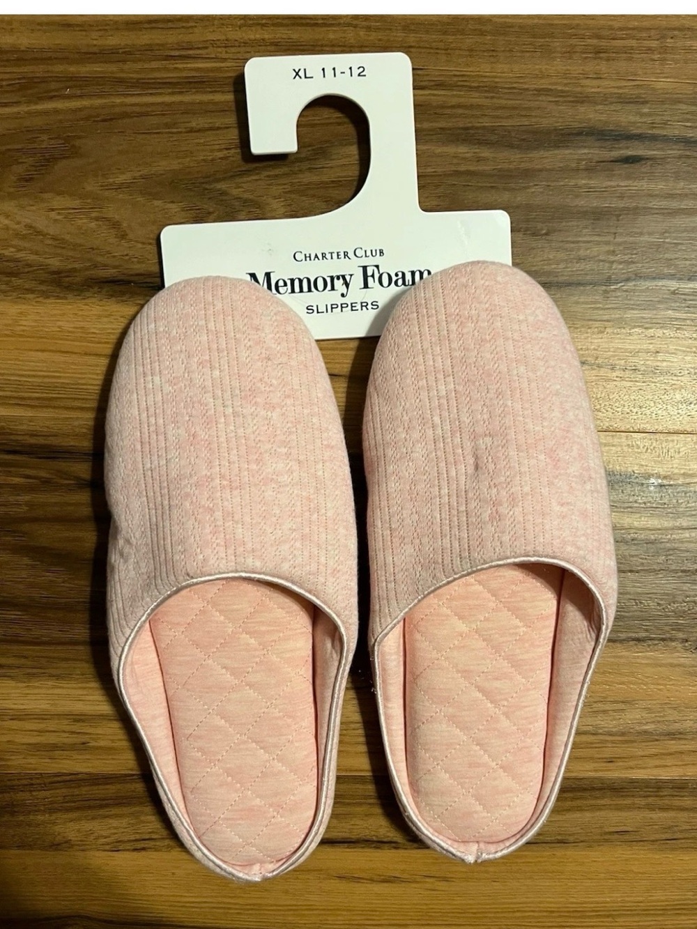 Charter Club Pointelle Closed-Toe Slip On Slippers Women's XL 11/12 Fair Mauve
